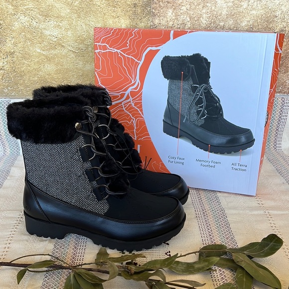 🖤 NEW JBU Lace Up Mid-Calf Winter & Cold Weather Boots — Women’s Size 8 🖤 - Picture 3 of 17